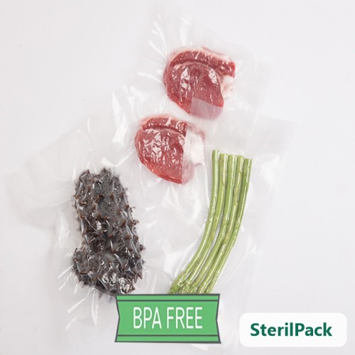 Carne empacada al vacio en bolsa lisa